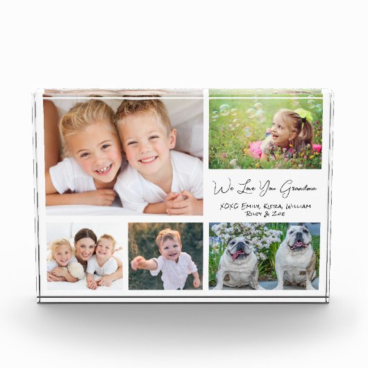 Grootma we houden van je witte kraakbeen fotoblokken (Voorkant)