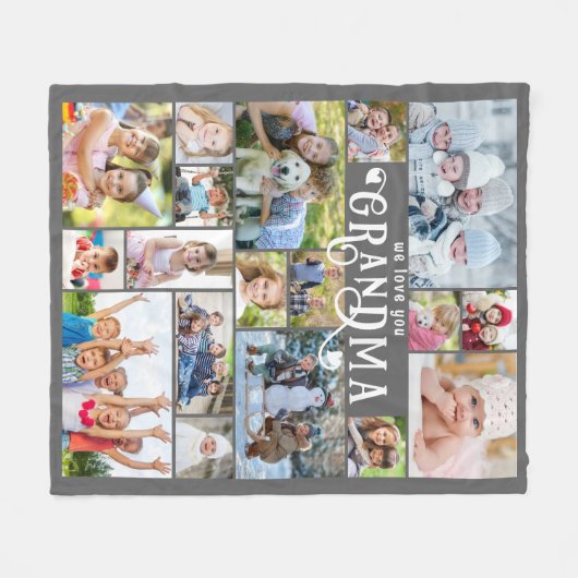 Grootma We houden van jullie 18 Aangepaste kleuren Fleece Deken (Voorkant (Horizontaal))