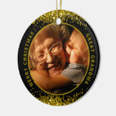 Grootmafoto Black Gold Merry kerst  Keramisch Ornament (Links)