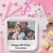 Grootmafoto van Custom Happy Birthday Papieren Bordje (Feest)