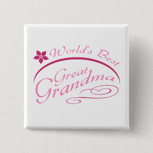 Grootmakerscadeau (roze) Vierkante Button 5,1 Cm