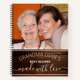 Grootma's Best Recipes Rustic Wood Photo Cookbook Notitieboek