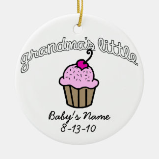 Grootma's Little Cupcake - Roze - Jouw naam Keramisch Ornament