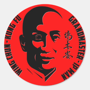 Grootmeester - IP Man ("Wing Chun - Kung Fu") Ronde Sticker