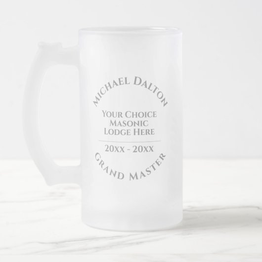 Grootmeester-Metselarij Matglas Bierpul (Links)