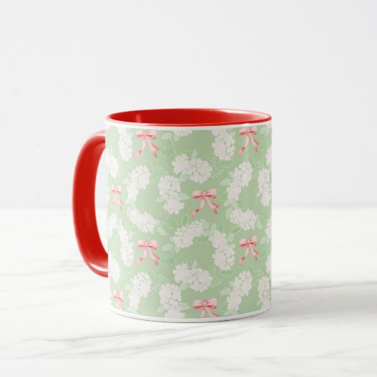 Grootmille Hydrangea & Bows Red Mok (Voorkant links)