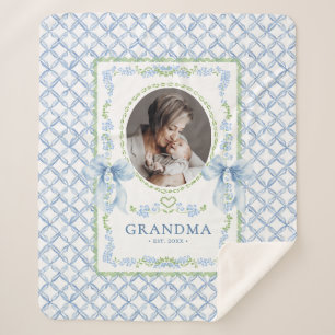 Grootmillennial Aquarel Bogen Oma Foto Sherpa Deken