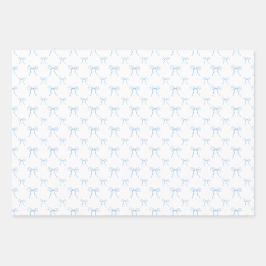 Grootmillennial Blauw Lint Inpakpapier Vel Set (Voorkant)