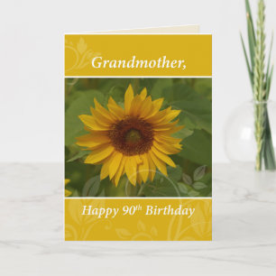 Grootmoeder 90th Birthday met zonnebloem Kaart