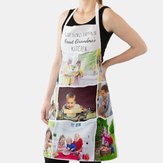 Grootmoeder 9 Photo Collage Kitchen Quote Schort (Insitu)