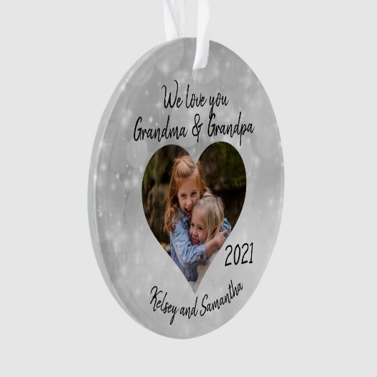 Grootmoeder - Aangepaste foto - Heart Gift Ornament (voorkant)