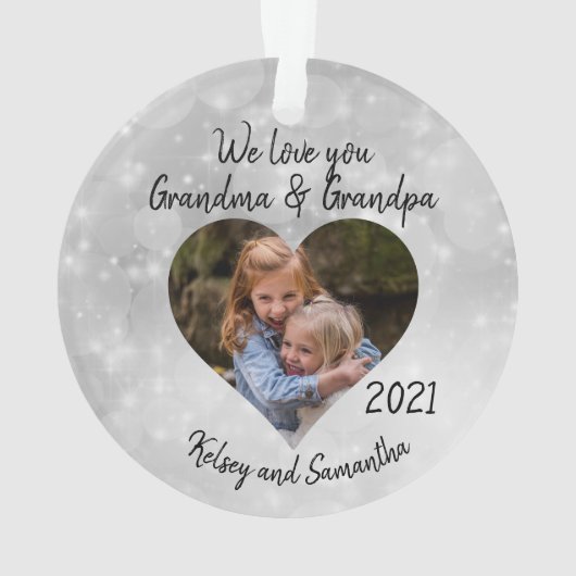 Grootmoeder - Aangepaste foto - Heart Gift Ornament (achterkant)