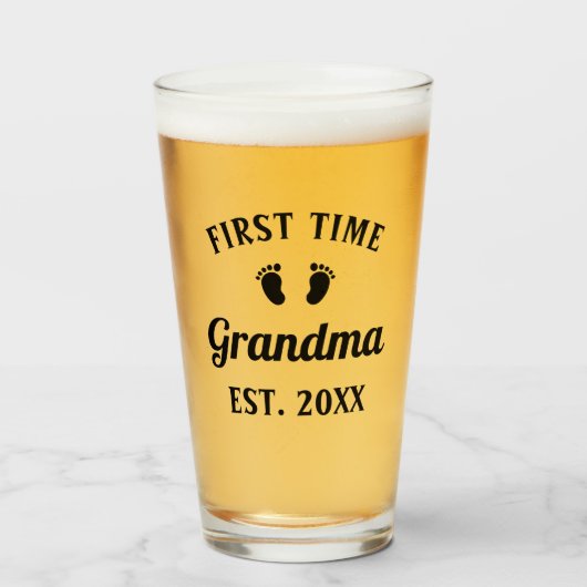 Grootmoeder Abuela Nonna Grammy First Time Grandma Glas (Voorkant gevuld)