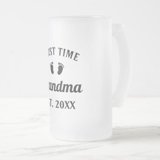 Grootmoeder Abuela Nonna Grammy First Time Grandma Matglas Bierpul (Voorkant rechts)
