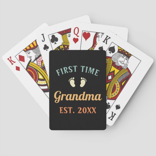 Grootmoeder Abuela Nonna Grammy First Time Grandma Pokerkaarten (Achterkant)