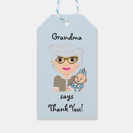 Grootmoeder Baby shower Gift Label Cadeaulabel (Achterkant)