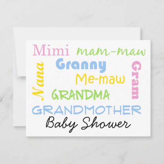 Grootmoeder Baby shower Uitnodiging (Voorkant)