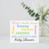 Grootmoeder Baby shower Uitnodiging (Staand voorkant)