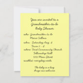 Grootmoeder Baby shower Uitnodiging (Achterkant)