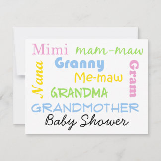 Grootmoeder Baby shower Uitnodiging
