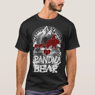 Grootmoeder Beer Kerst Pyjama Rode Buffalo Plaid T-shirt