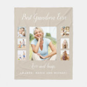 Grootmoeder beige foto collage kleinkinderen fleece deken (Voorkant)