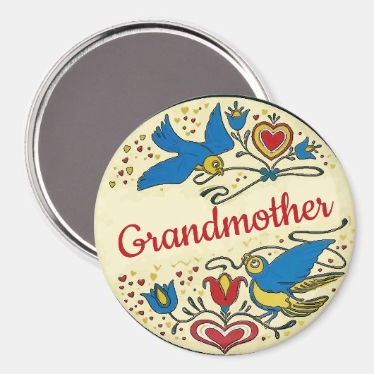 Grootmoeder, bewerk tekst, magneet (Voorkant / Achterkant)