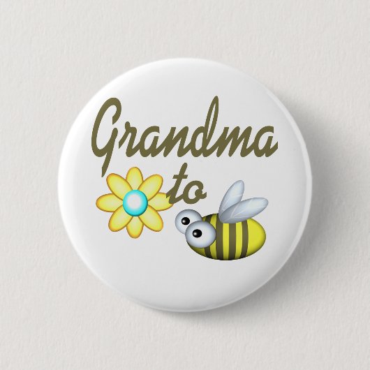 Grootmoeder bij Bee Ronde Button 5,7 Cm (Voorkant)