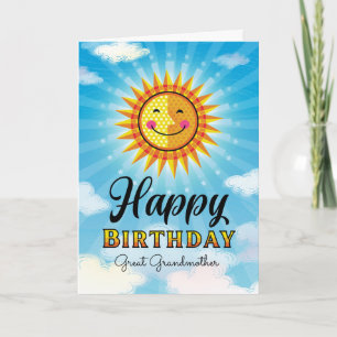 Grootmoeder Birthday Yellow Smiling Sun Kaart