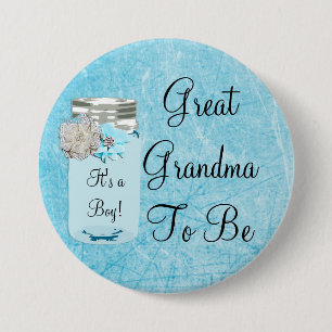 Grootmoeder: Blue Mason Jar Rustic Button