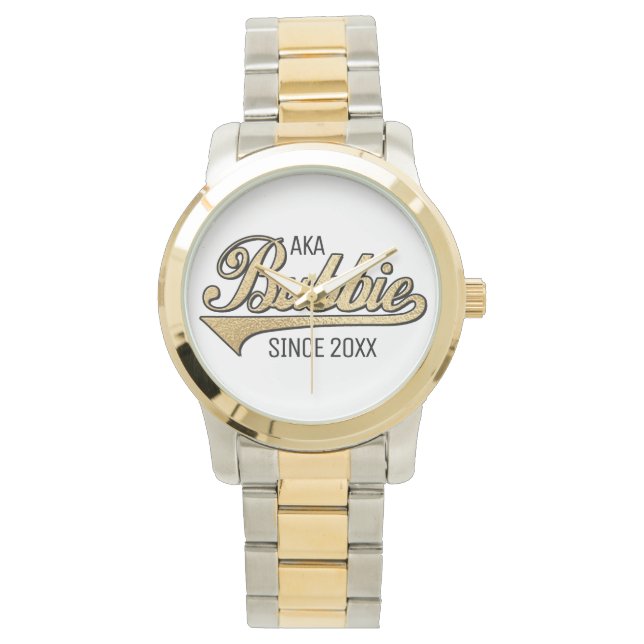 Grootmoeder/Bubbie met twee toned Bracelet Horloge (Voorkant)