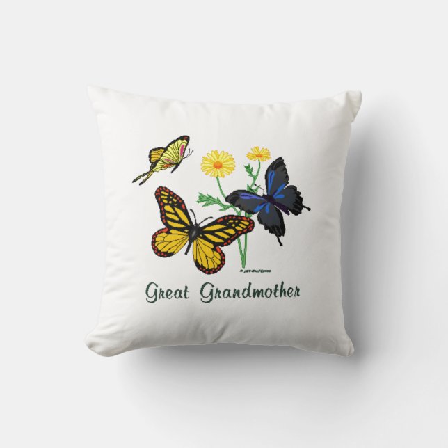 Grootmoeder Butterflies Pillow Kussen (Voorkant)