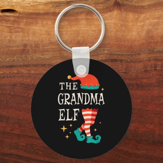 Grootmoeder Elf Familie Matching Groep Kerstmis Gr Sleutelhanger (Voorkant)