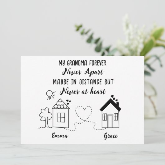 Grootmoeder en Grootdochter Liefde Verjaardag Kaar Kaart (Staand voorkant)