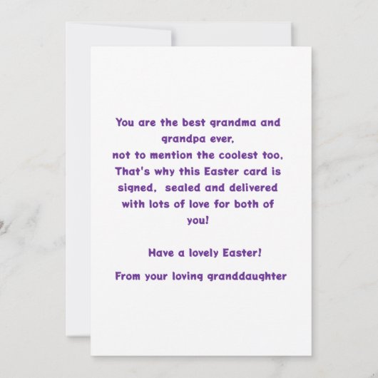 Grootmoeder en grootvaders gepersonaliseerde Kaart (Achterkant)