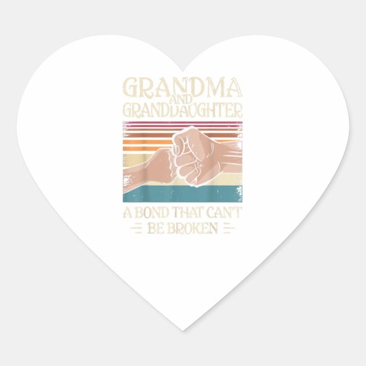 Grootmoeder en kleindochter Gift Hart Sticker (Voorkant)