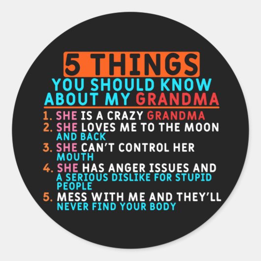 Grootmoeder en kleinkinderen ronde sticker (Voorkant)