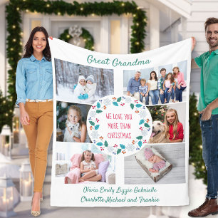 Grootmoeder Foto Collage Winter Bosland Fleece Deken