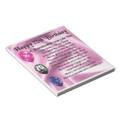 Grootmoeder gedicht - 70e verjaardag notitieblok (Schuin)