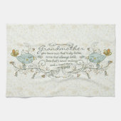 Grootmoeder gedicht met vogels theedoek (Horizontaal)