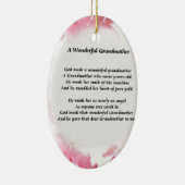 Grootmoeder gedicht - Roze Floral Keramisch Ornament (Rechts)