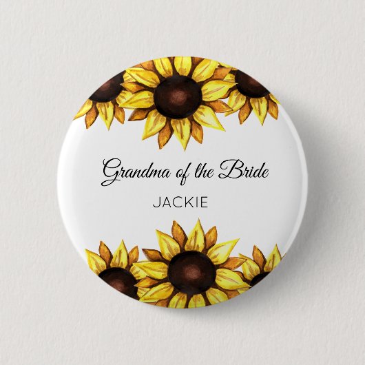 Grootmoeder Geel Wit Zonnebloem Bloemen Ronde Button 5,7 Cm (Voorkant)