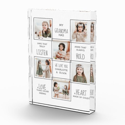Grootmoeder gepersonaliseerd Grandma Afbeelding Co Fotoblokken (Rechts)