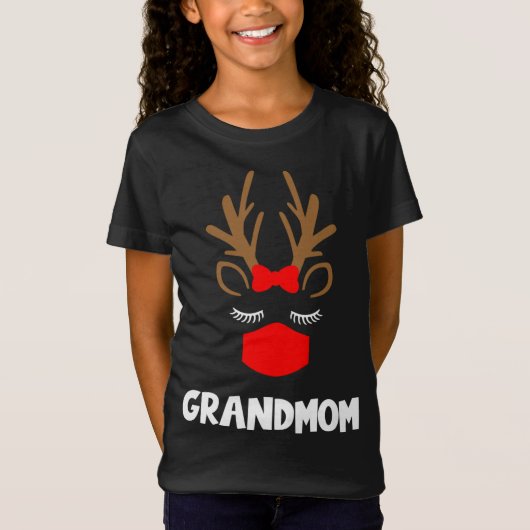 Grootmoeder Grappig rendier kerst dier familie ma T-shirt (Voorkant)