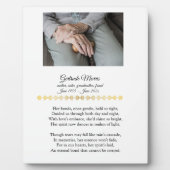 Grootmoeder herdenkingsgedicht met foto tafelblad fotoplaat (Voorkant)