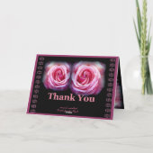 GROOTMOEDER - het Huwelijk dankt u met Roze Rozen Bedankkaart (Achterkant)