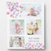 Grootmoeder Je bent de beste 4 foto-Ditsy Flower Fotoplaat (Voorkant)