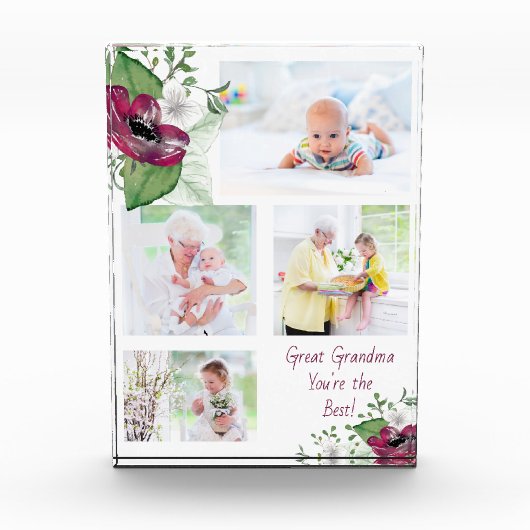 Grootmoeder Je bent de beste magenta Anemone Fotoblokken (Voorkant)