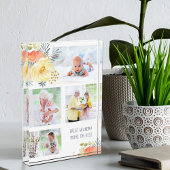 Grootmoeder, je bent de beste perzik gele bloemen fotoblokken