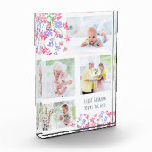 Grootmoeder je bent de beste roze vieze bloemen fotoblokken (Links)